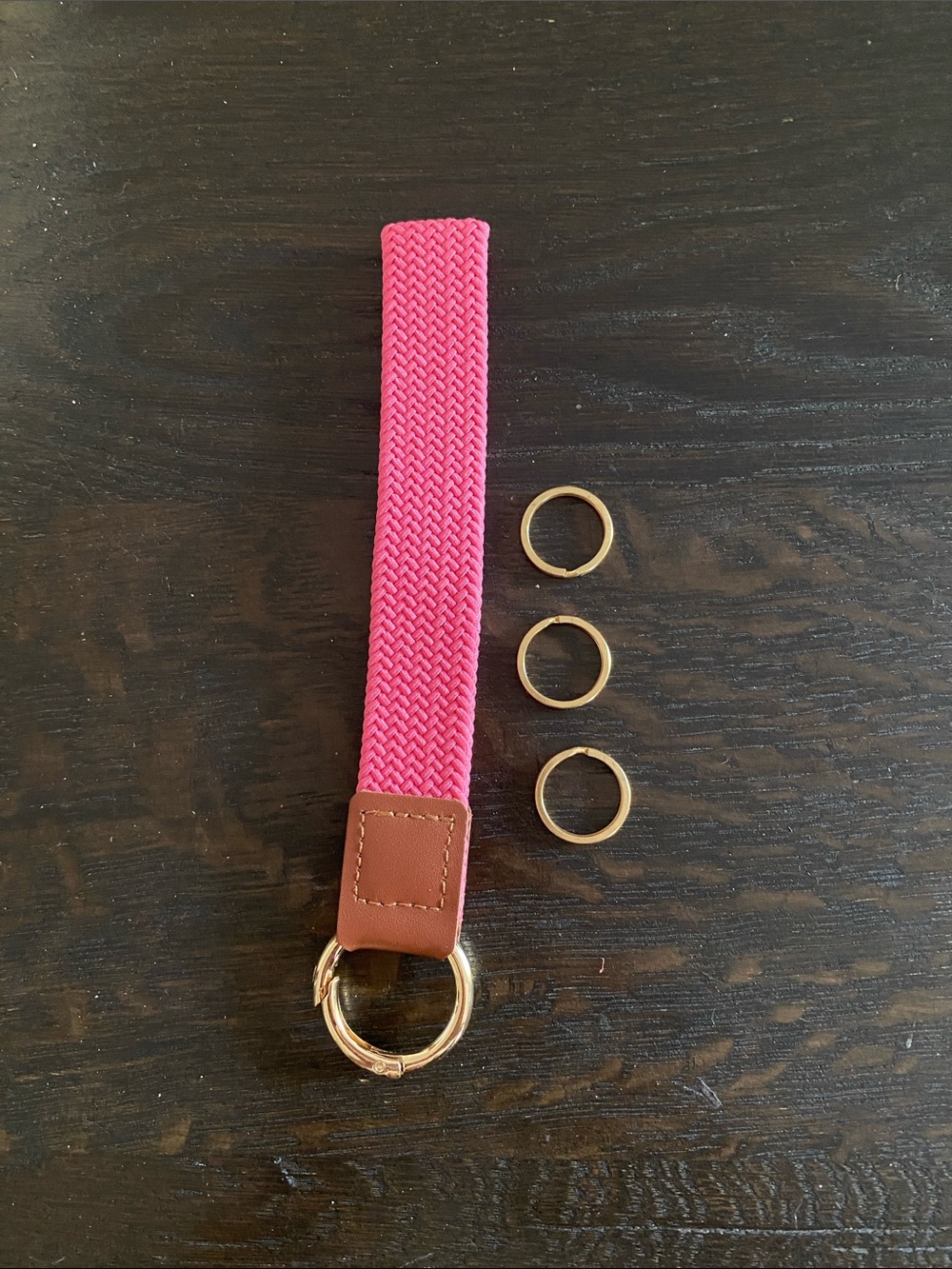 Pink Stretchy wristlet keychain